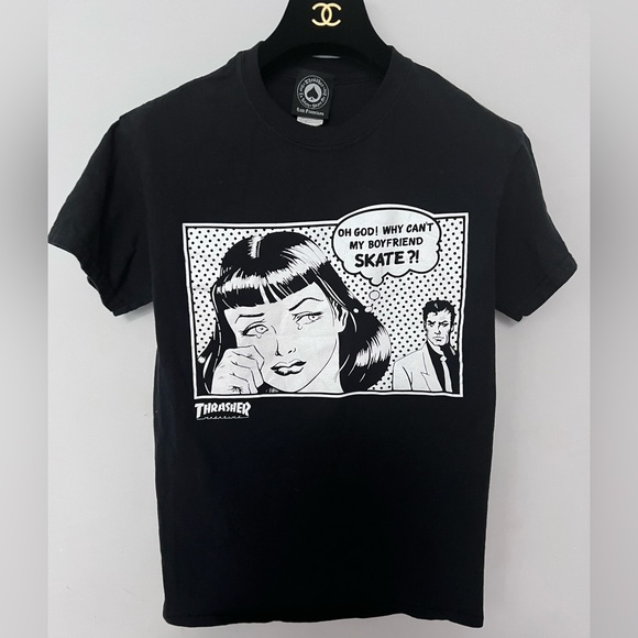 Oh God! Why can’t my boyfriend skate?! Thrasher Tee - Picture 1 of 3